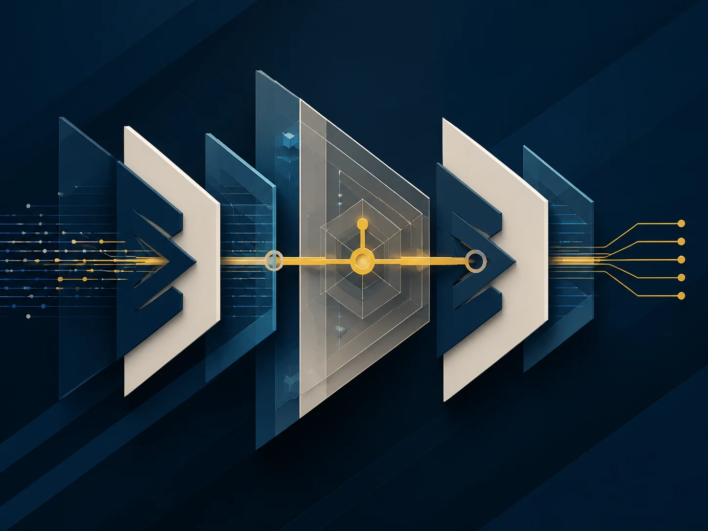 A traceable data flow passing through control and verification layers